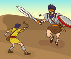 Vector Illustration Of David And Goliath