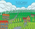 Tuscany landscape vector illustration