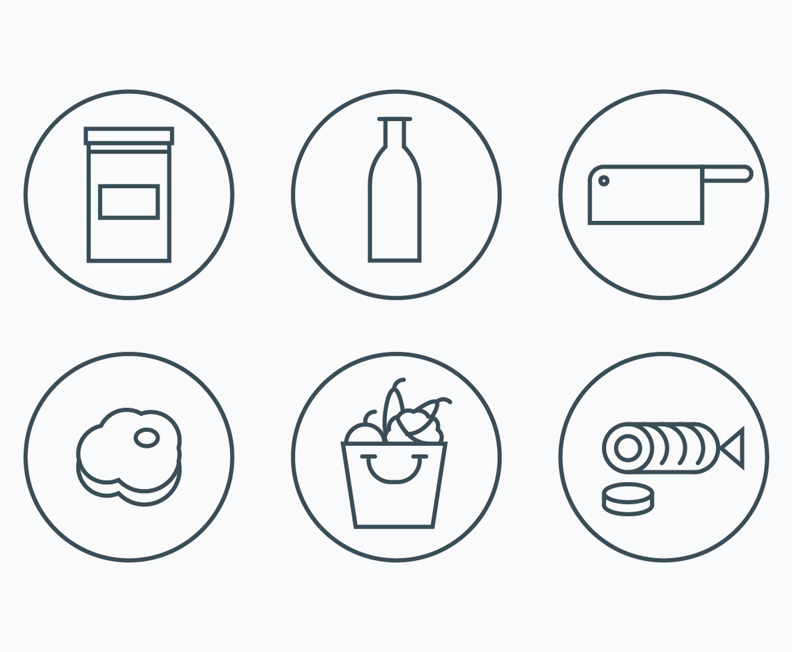 Charcuterie Simple Outline Icons