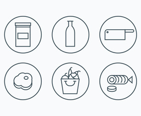 Charcuterie Simple Outline Icons