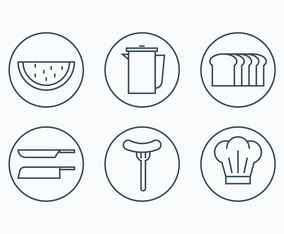 Charcuterie Simple Outline Icons