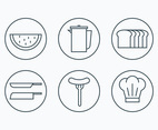 Charcuterie Simple Outline Icons