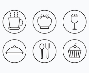 Charcuterie Simple Outline Icons