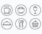 Charcuterie Simple Outline Icons
