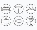 Charcuterie Simple Outline Icons