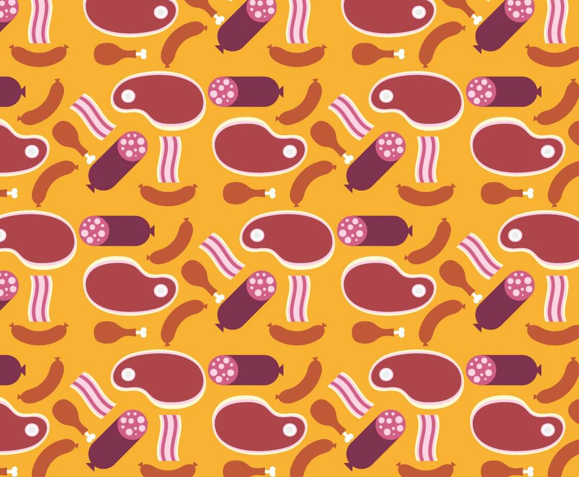 Charcuterie Food Meat Pattern Vector