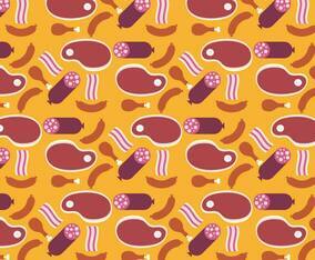 Charcuterie Food Meat Pattern Vector