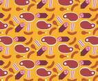 Charcuterie Food Meat Pattern Vector