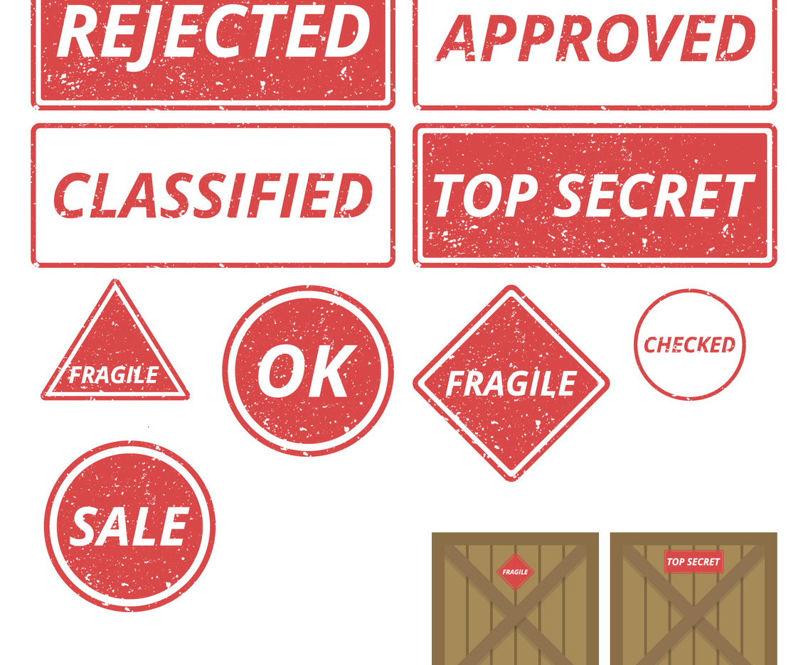 Cachet and Package Delivery Illustration. With Sunset and City in Background.