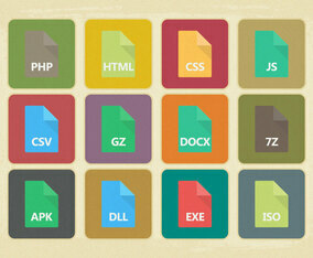 Vintage Style File Type Icon Collection
