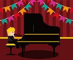 Man Singing and Playing Piano Vector