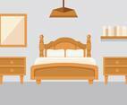 Free Bedroom With Bedside Console Vector