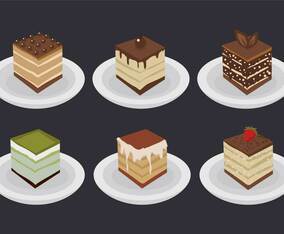 Tiramisu vector set