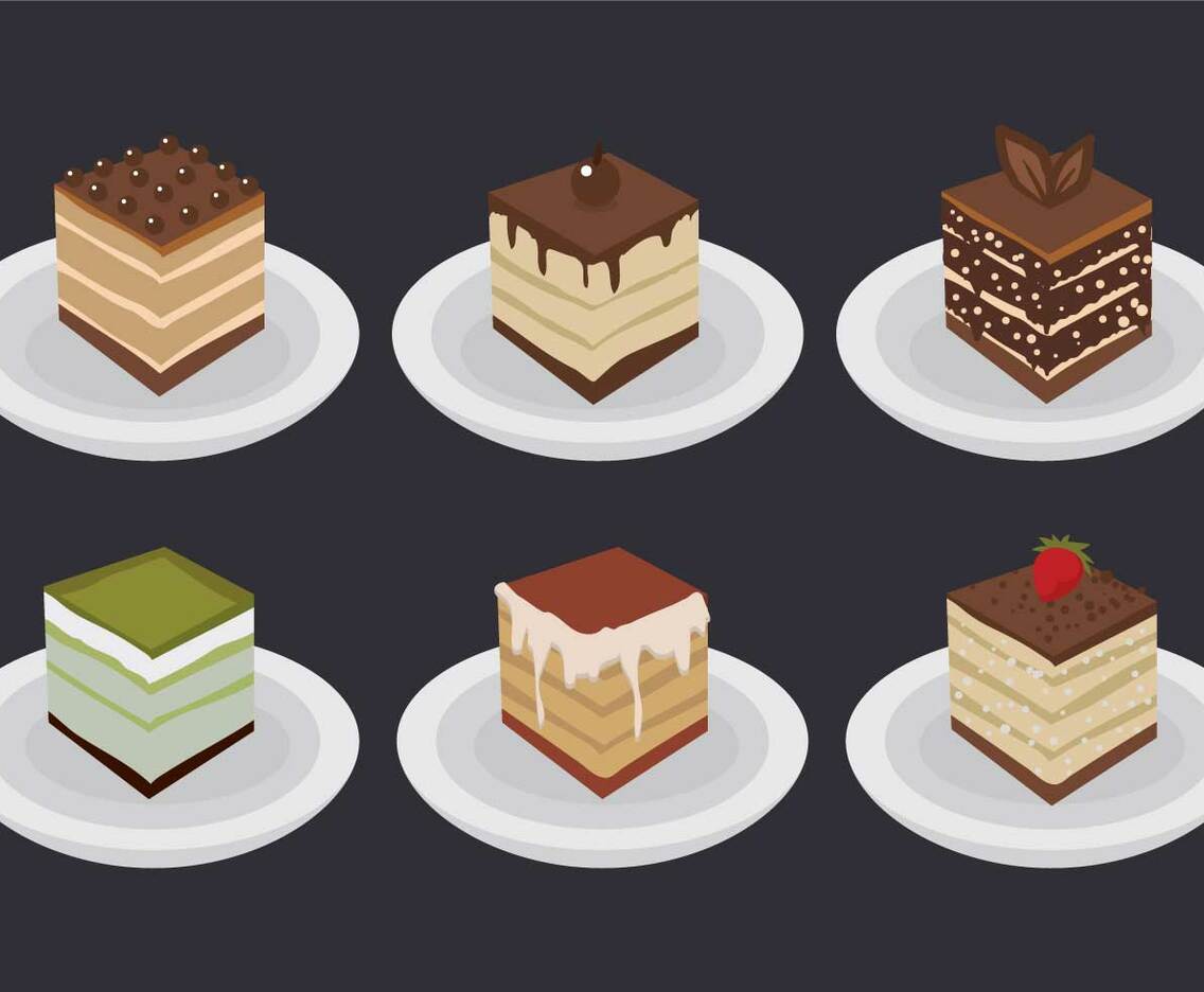Tiramisu vector set