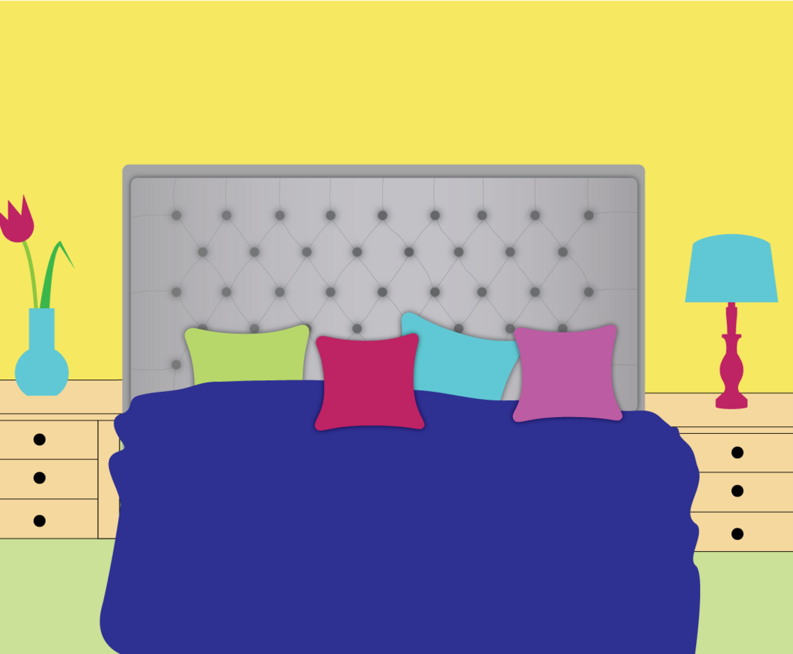 Bedroom with Headboard Vector