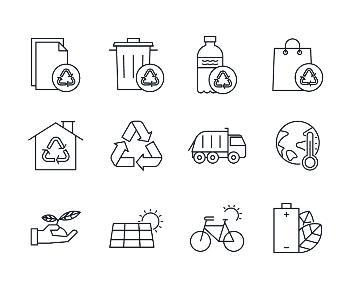 Free Environmental  Waste Management Icon Set