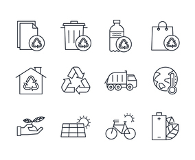 Free Environmental  Waste Management Icon Set