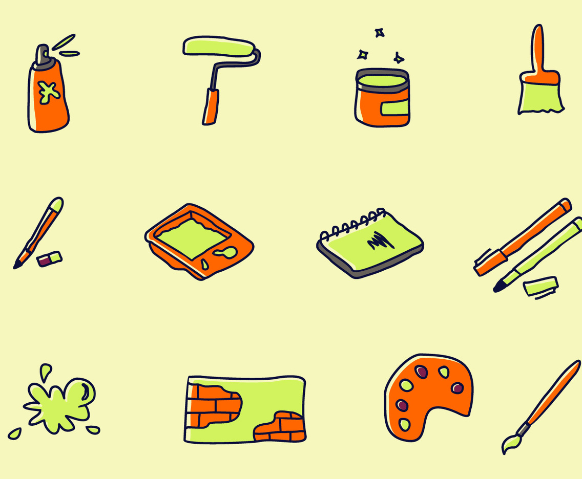 Street Art Icons Vector Collection