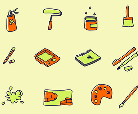 Street Art Icons Vector Collection