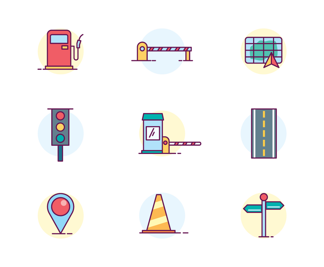 Traffic Roads Icons