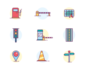 Traffic  Roads Icons