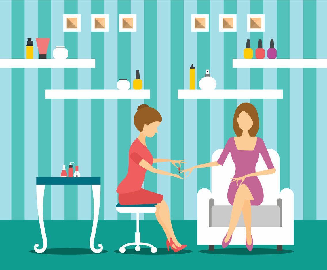 Manicurist Character Makes A Professional Manicure