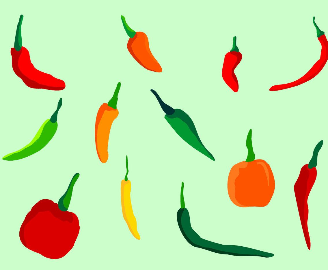 Chili Peppers Vector Set
