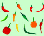 Chili Peppers Vector Set
