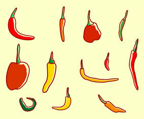 Set Of Chili Peppers
