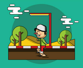 Boy Skate Boarding Vector