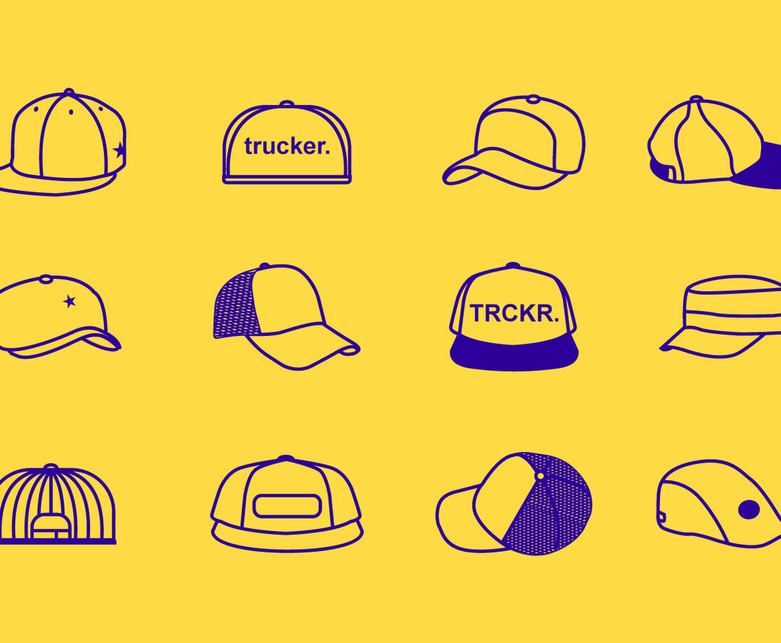 Stroke Line Trucker Hats Icon