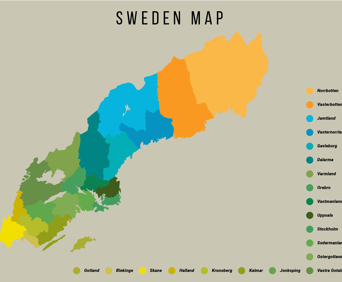 Sweden Map Vector Illustration