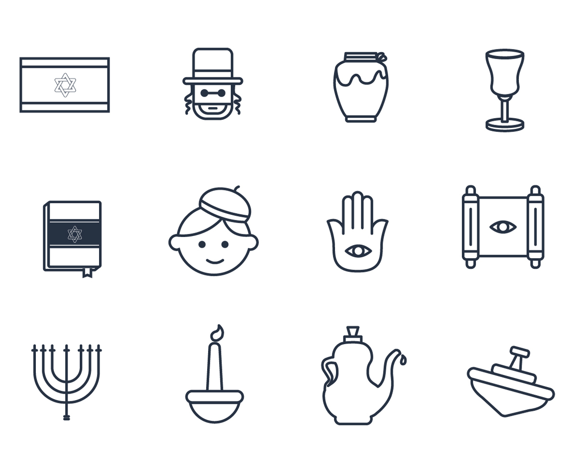 Judaism Outline Icons