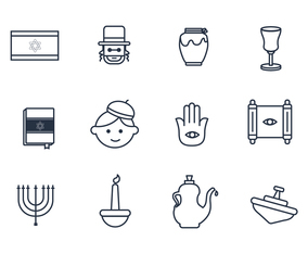 Judaism Outline Icons
