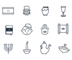 Judaism Outline Icons