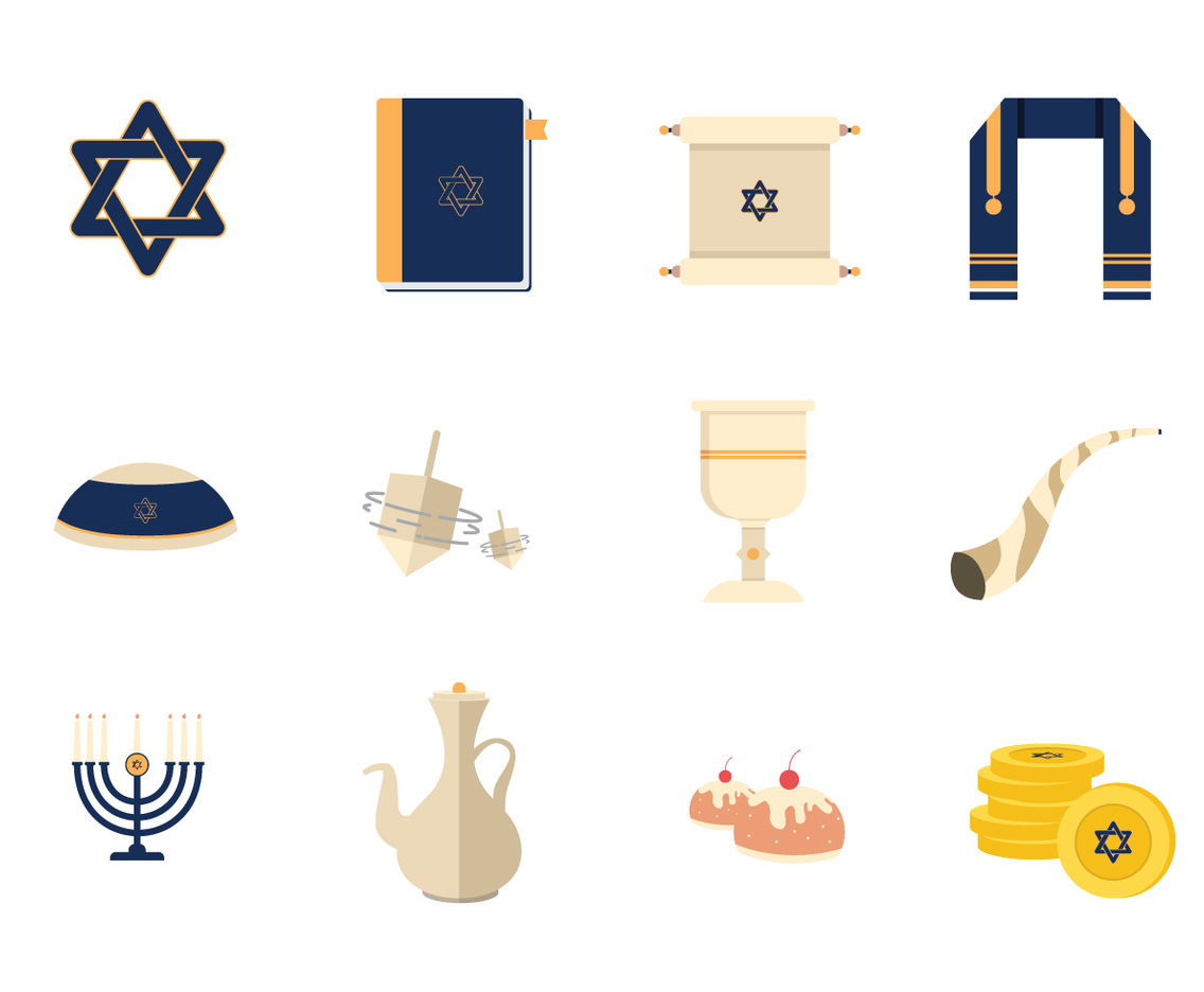 Tefillin And Jewish Vector Elements