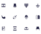 Silhouette Jewish Religious Icon Vectors