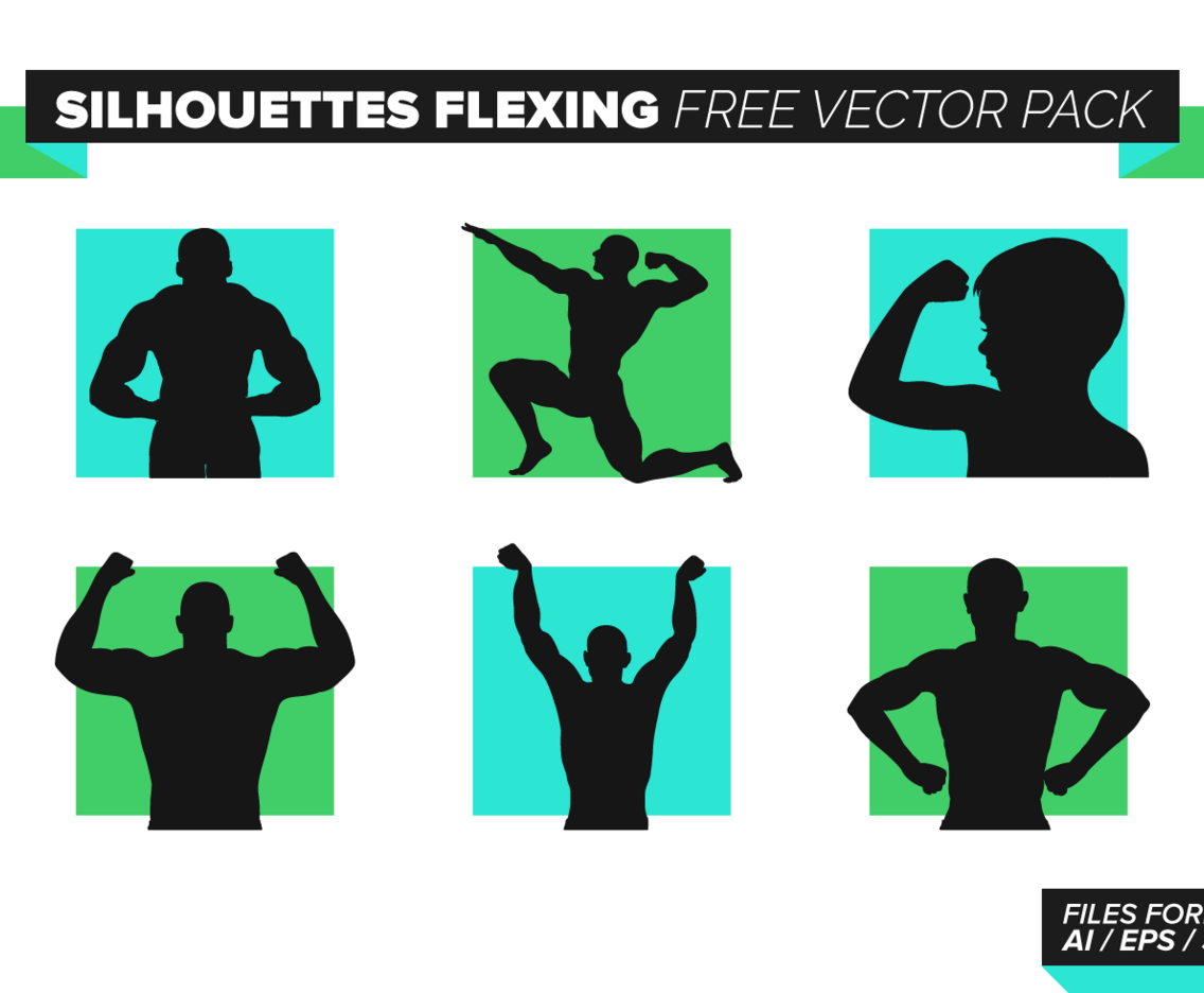 Silhouettes Flexing Free Vector Pack