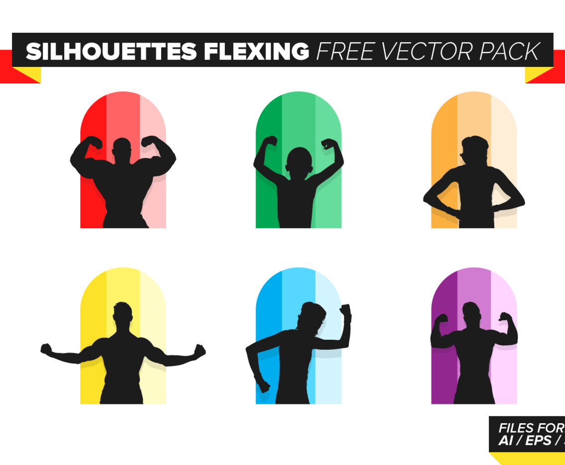 Silhouettes Flexing Free Vector Pack