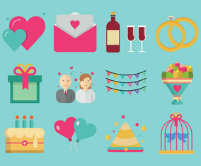 Party and Anniversary Icon Vectors