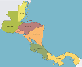 Flat Central America Map
