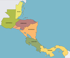 Flat Central America Map