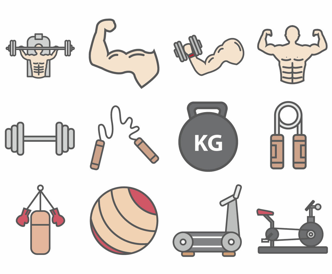 Fitness And Bodybuilder Icon