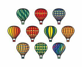 Free Colorful Hot Air Balloons Vectors