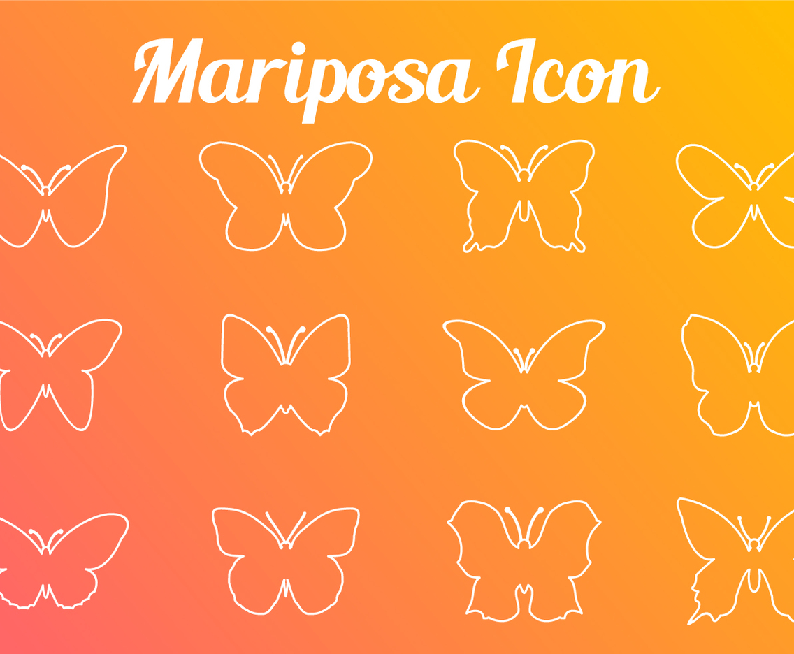 Stroke Line Butterfly Icon