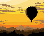 Hot Air Balloon Vector Background