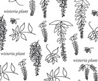 Black And White Wisteria Pattern