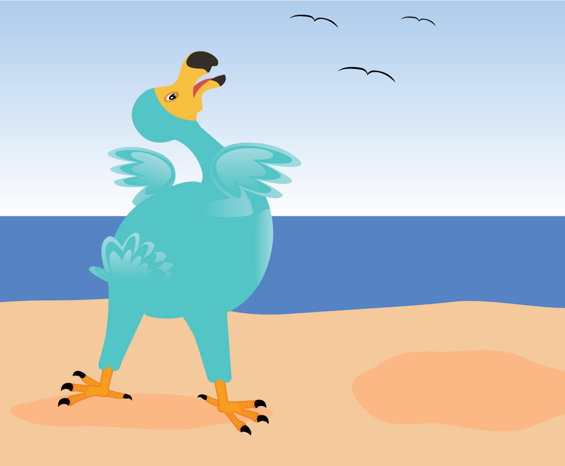 Dodo on the Beach Vector