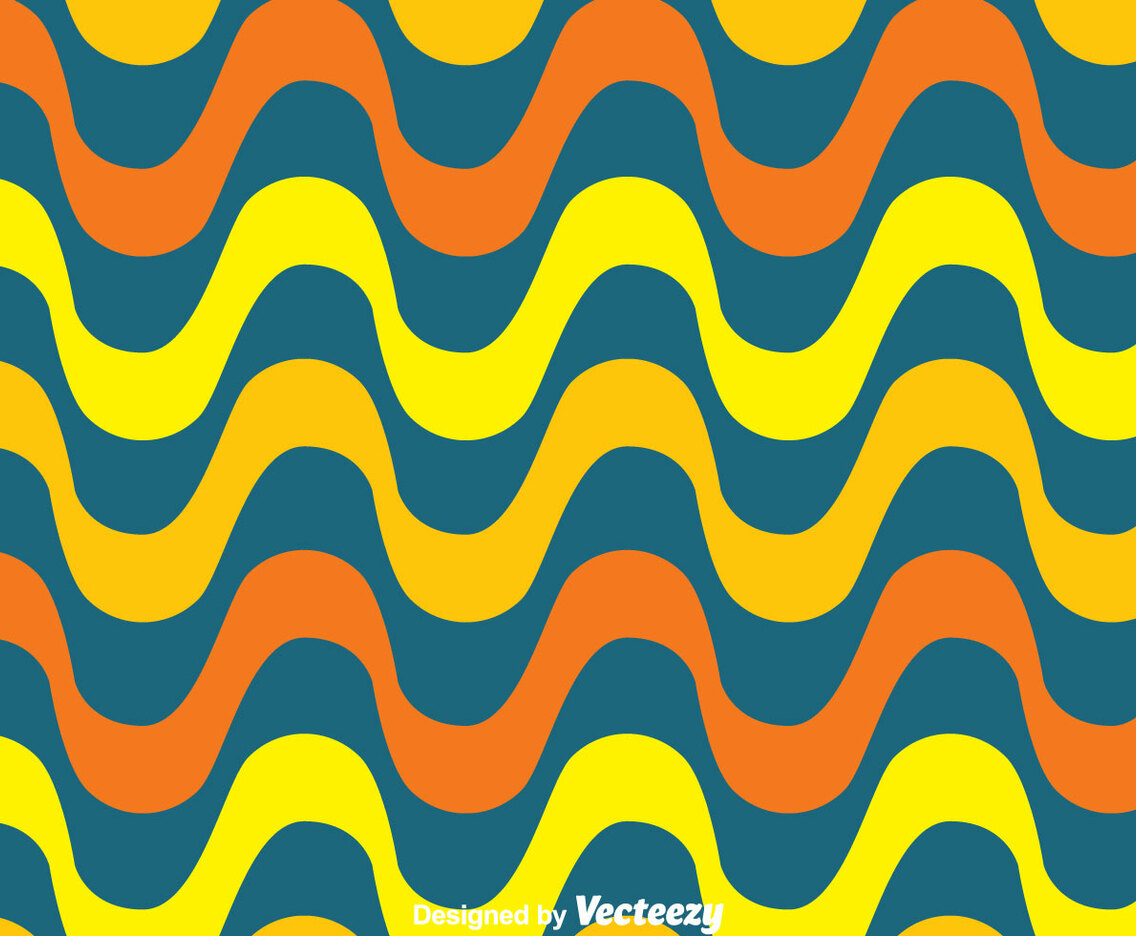 Orange And Yellow Copacabana Wave Pattern Vector