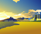 Sunset Of Copacabana Free Vector